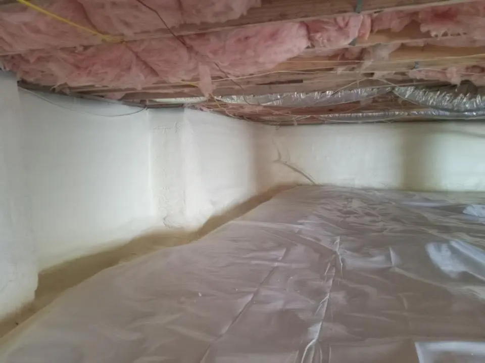 Crawl space encapsulation with closed-cell spray foam for Roof Waterproofing in Hyde Park